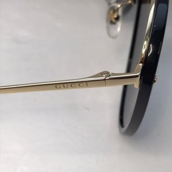 New Original Gucci GG0672S Unisex Aviator Sunglasses, Black/Grey - Picture 7 of 11
